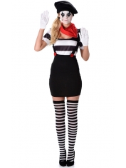 Girl Mime Costume - Adult Womens French Costumes